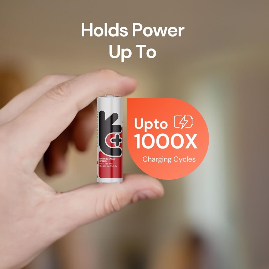 Uniross Ni-MH Rechargeable AA Battery 2100mAh (Pack of 4) Shelf Life