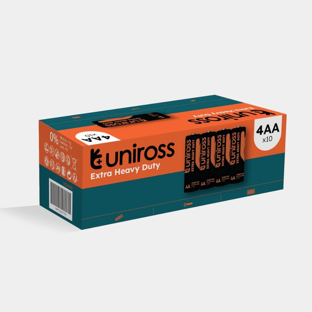 Uniross R6 AA Heavy Duty Zinc Battery (Box 40)