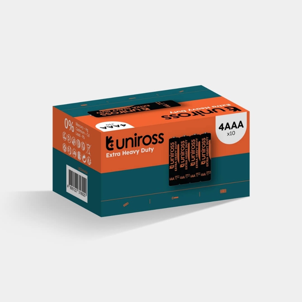 Uniross R03 AAA Heavy Duty Zinc Battery (Box 40)