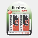 Uniross Ni-MH Rechargeable D Battery 3000mAh (Pack of 2)