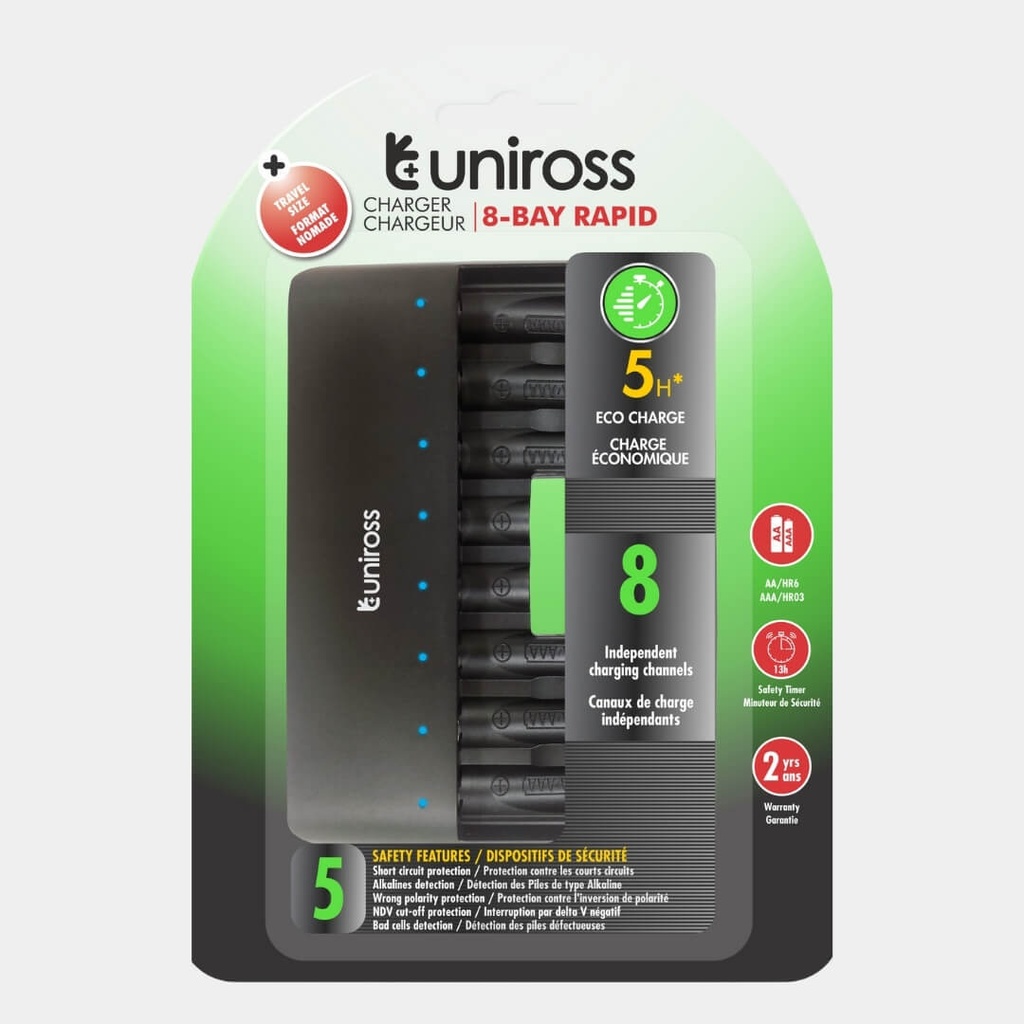 Uniross 8 Bay Battery Charger AA / AAA