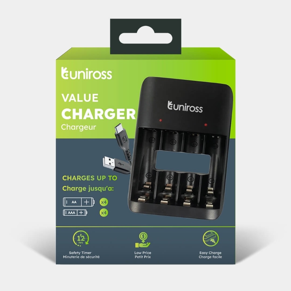 Uniross Value Battery Charger for AA & AAA Batteries