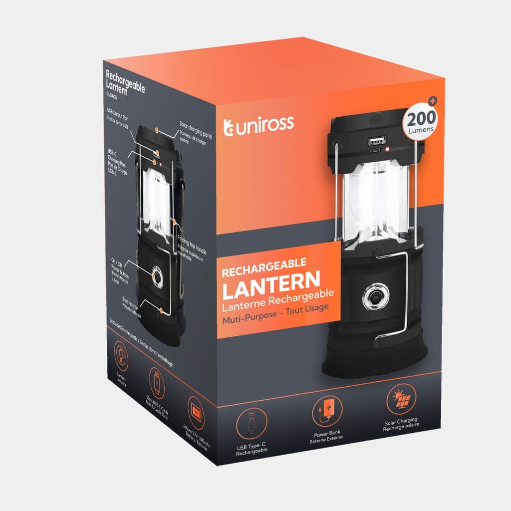 Uniross Solar & USB Rechargeable Lantern