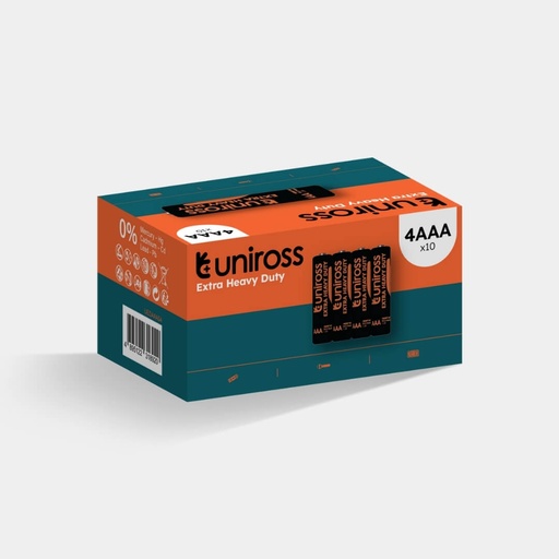 [UEDBXAAA40] Uniross R03 AAA Heavy Duty Zinc Battery (Box 40)