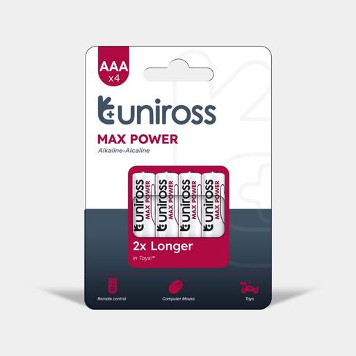 [UMPAAAPK4] Uniross LR03 AAA Max Power Alkaline Battery (Pack 4)