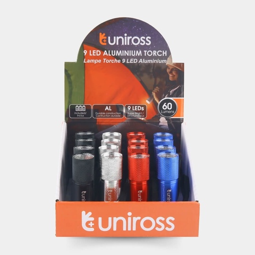 [ULFL009] Uniross 9 LED Aluminum Flashlight - 30LM