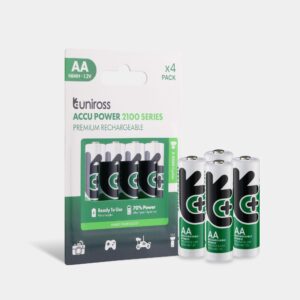 Uniross Ni-MH Rechargeable AA Battery 2100mAh (Pack of 4) | UH4AA2100