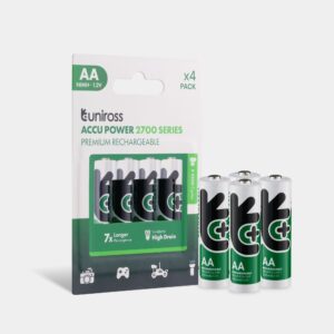 Uniross Ni-MH Rechargeable AA Battery 2700mAh (Pack of 4) | UN4AA2700