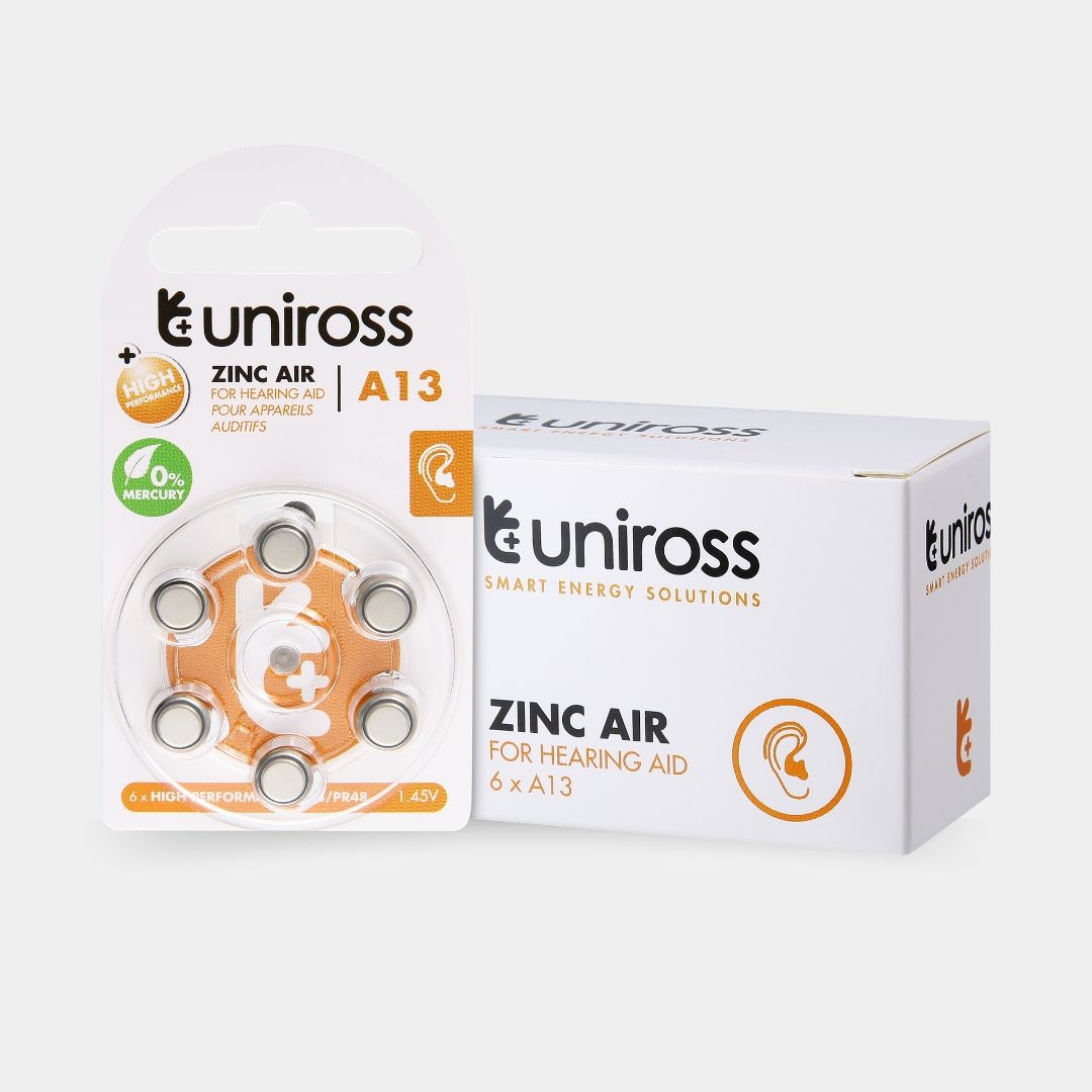 Uniross Hearing Aid Batteries A13 (Blister Of 6) | UZA6A13
