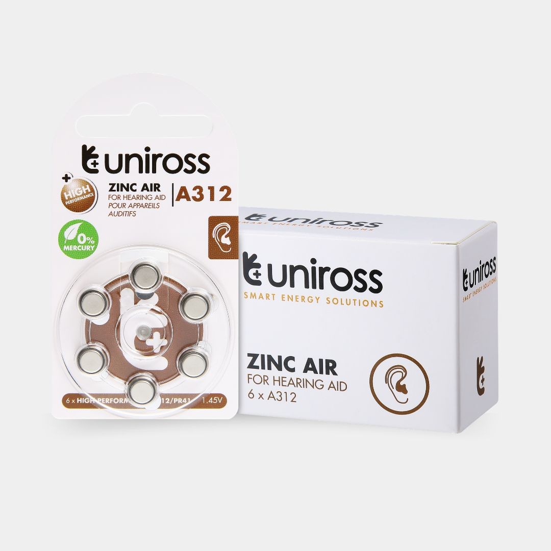 Uniross Hearing Aid Batteries A312 (Blister Of 6) | UZA6A312