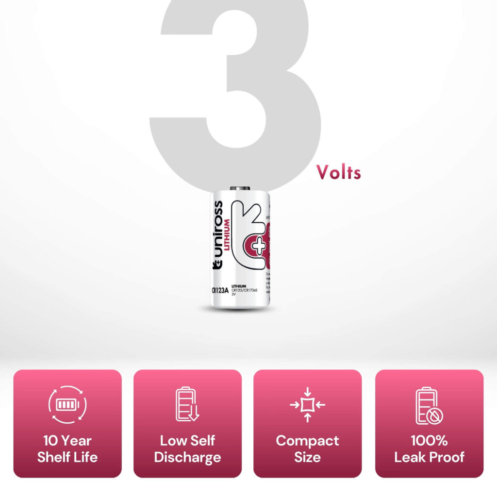 Uniross Cylindrical Lithium Battery CR123A (Blister de 1)