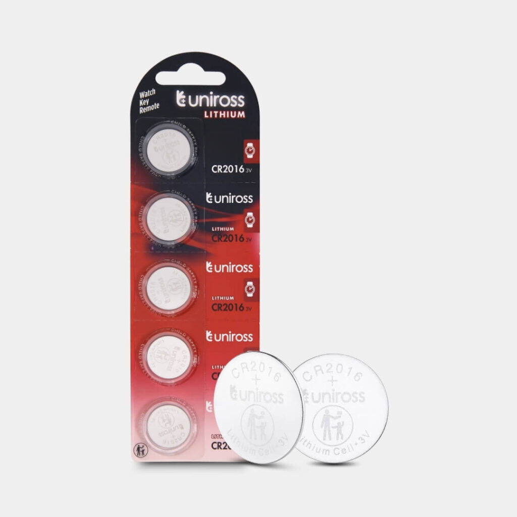 Uniross Lithium Coin Cells CR2016 (Blister of 5)