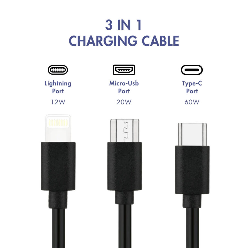 Uniross 3-in-1 Multifunction Charging Cable - 2m