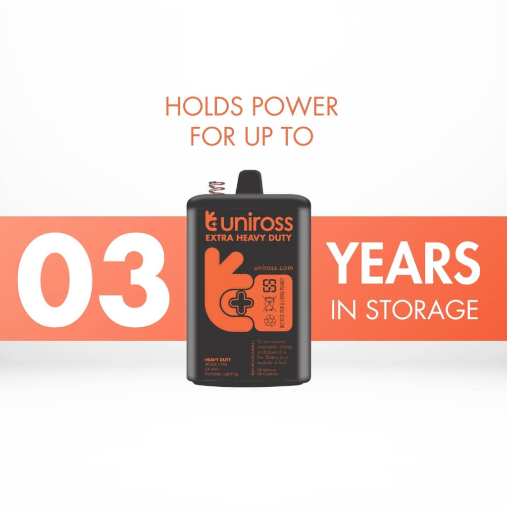 Uniross 4R25 6V Heavy Duty Zinc Battery (Pack 1)
