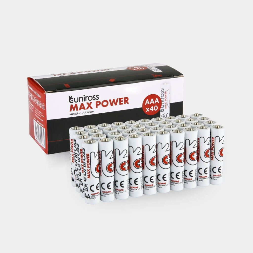 Uniross LR03 AAA Max Power Alkaline Battery (Box 40)