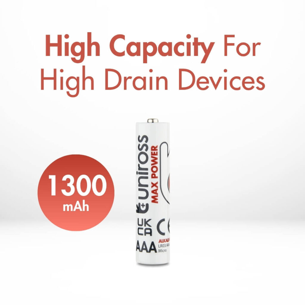 Uniross LR03 AAA Max Power Alkaline Battery (Pack 4)