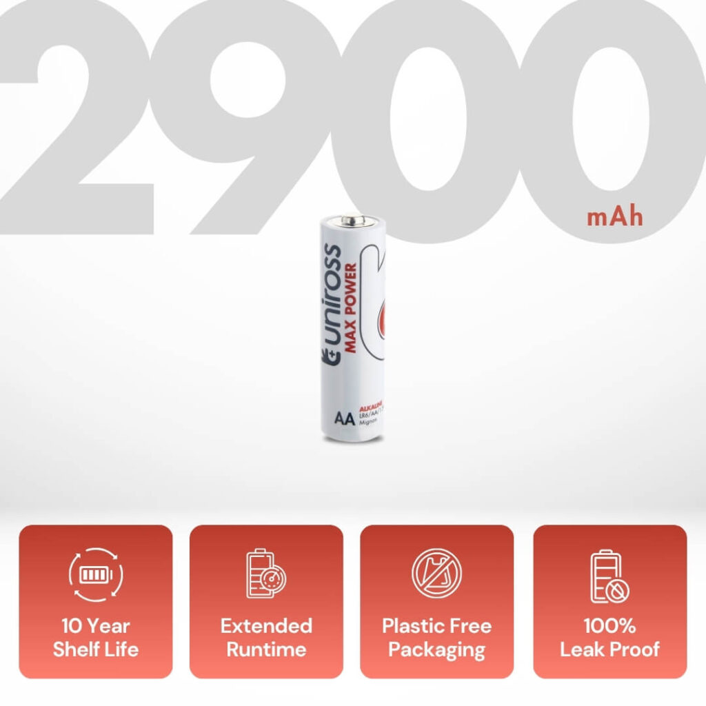 Uniross LR6 AA Max Power Alkaline Battery (Box 24)