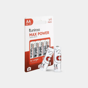 Uniross LR6 AA Max Power Alkaline Battery (Pack 4)