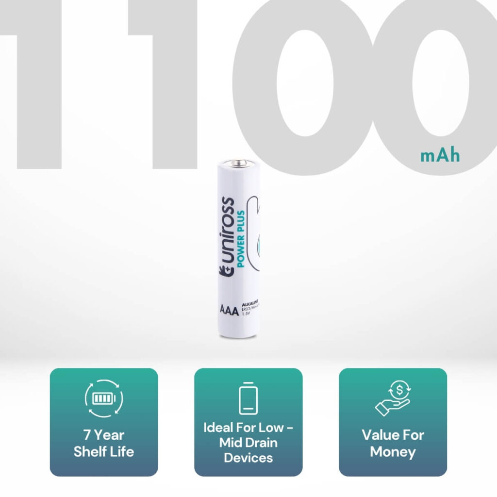 Uniross LR03 AAA Power Plus Alkaline Battery (Pack 10) 2 Uniross LR03 AAA Power Plus Alkaline Battery (Pack 10)