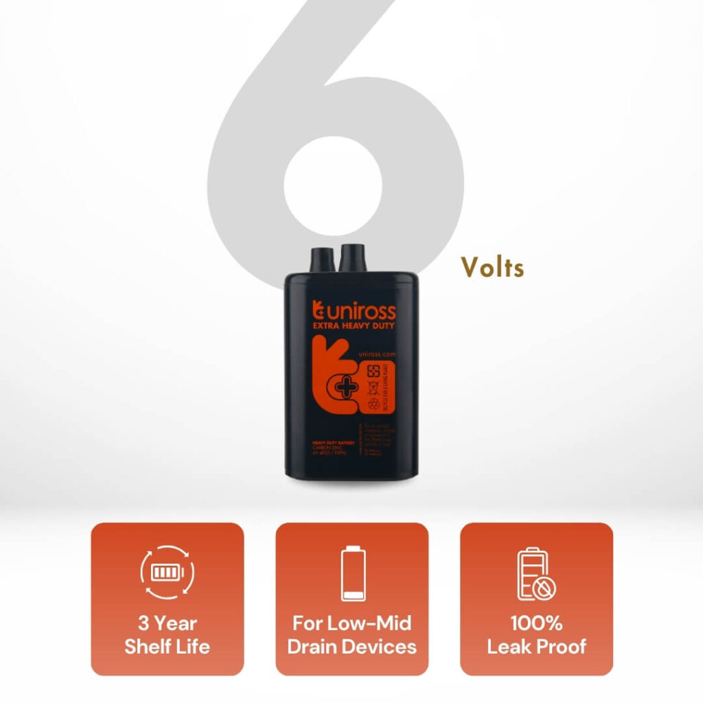 Uniross 4R25 6V Heavy Duty Zinc Battery (Pack 1) 2 Uniross 4R25 6V Heavy Duty Zinc Battery (Pack 1)