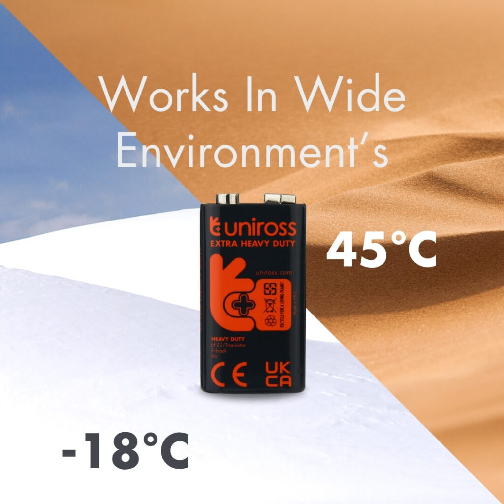 Uniross 6F22 9V Heavy Duty Zinc Battery (Blister 1) 5 Uniross 6F22 9V Heavy Duty Zinc Battery (Blister 1)