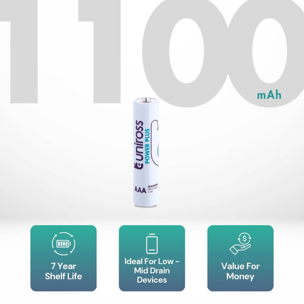 Uniross AAA Power Plus Alkaline Batteries (Blister 2)