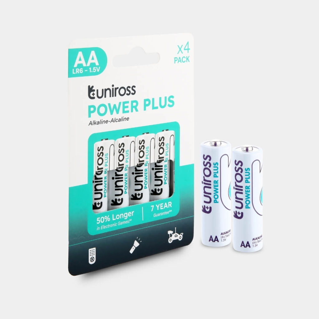 Uniross LR6 AA Power Plus Alkaline Battery (Pack 4)