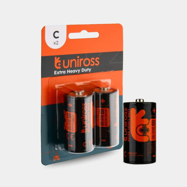 Uniross R14 C Heavy Duty Zinc Battery (Blister 2)