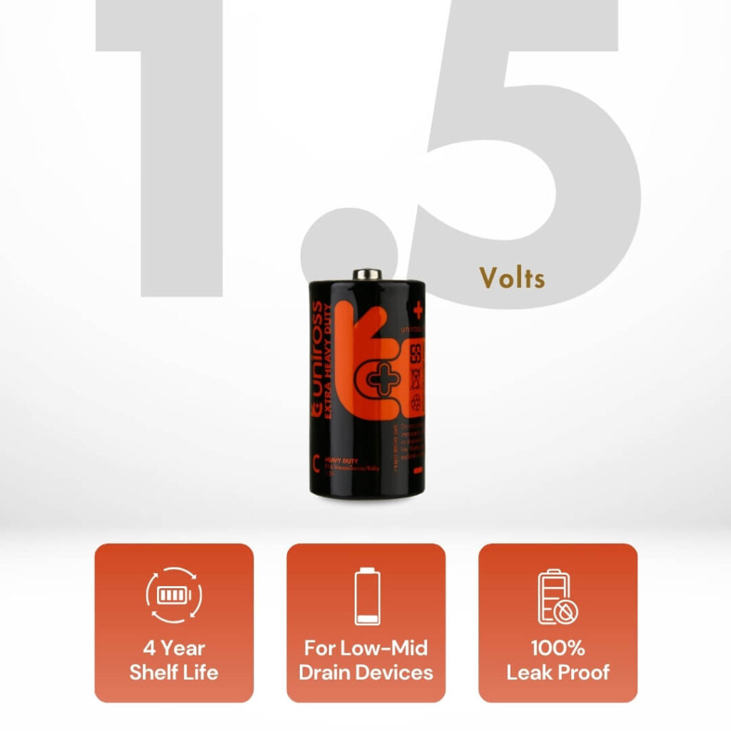 Uniross R14 C Heavy Duty Zinc Battery (Blister 2) 2 Uniross R14 C Heavy Duty Zinc Battery (Blister 2)