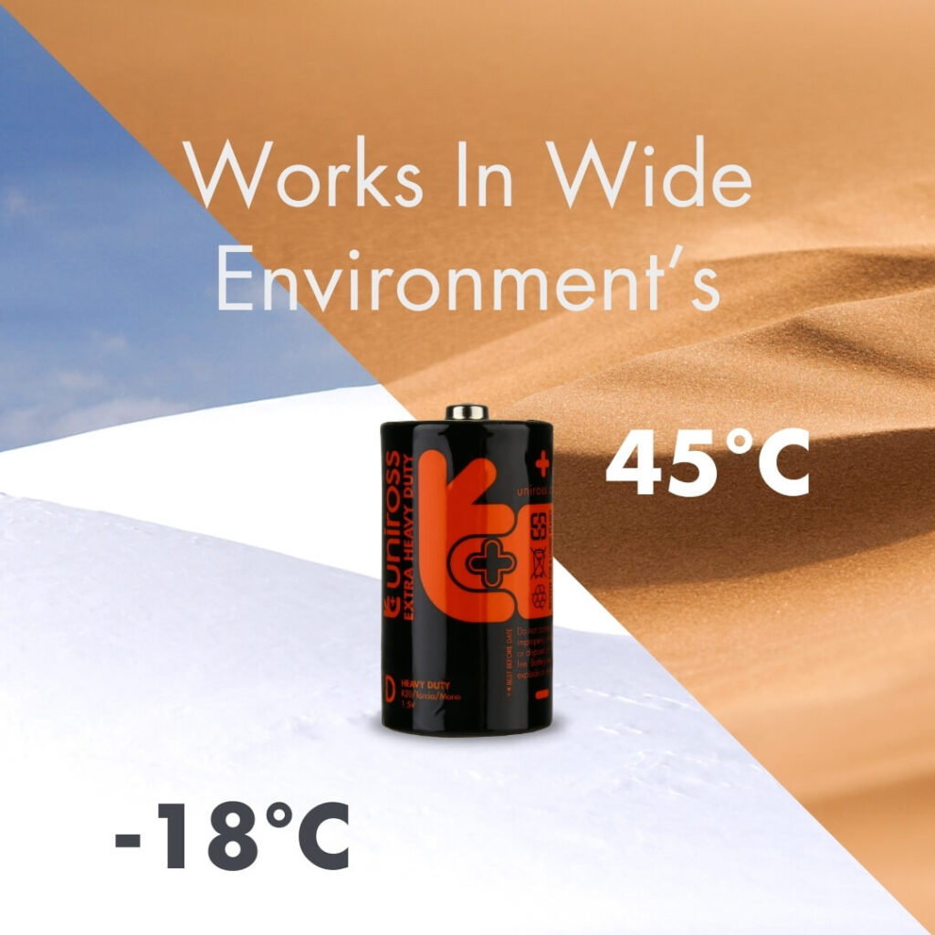 Uniross R20 D Heavy Duty Zinc Battery (Blister 2)