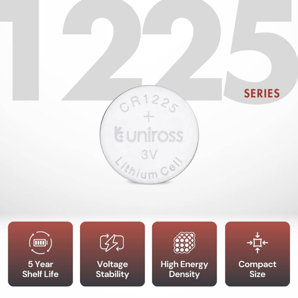 Uniross Lithium Coin Cells CR1225 (Blister of 5)