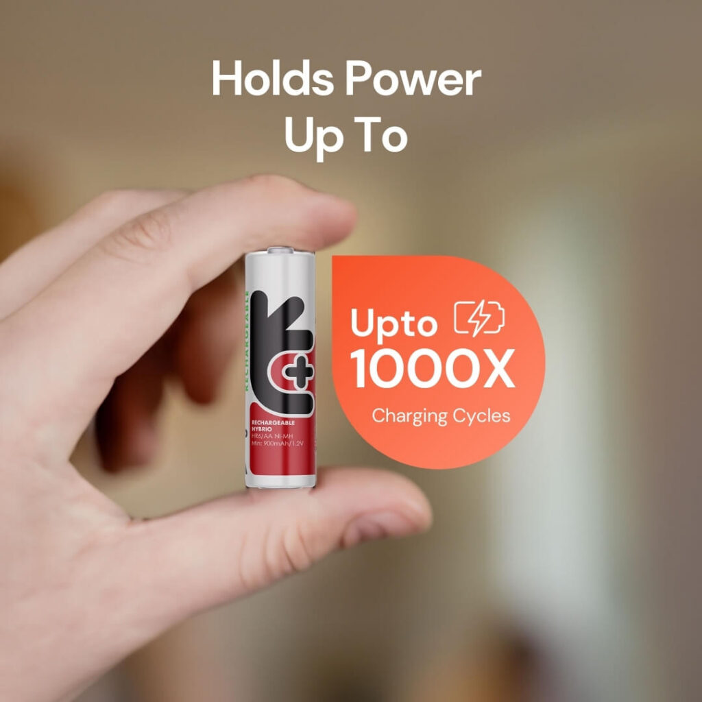 Uniross Ni-MH Rechargeable AA Battery 1000mAh (Pack of 2)