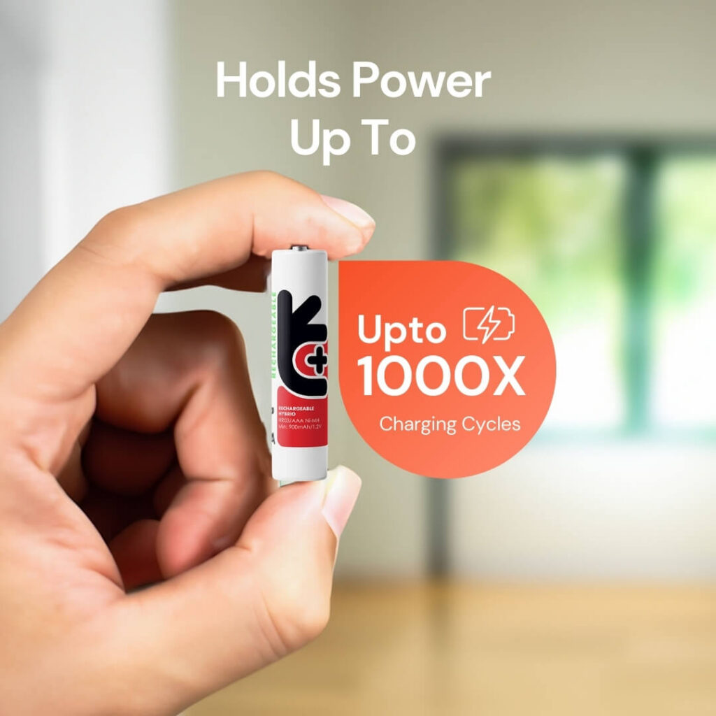 Uniross Ni-MH Rechargeable AAA Battery 1000mAh (Pack of 4)