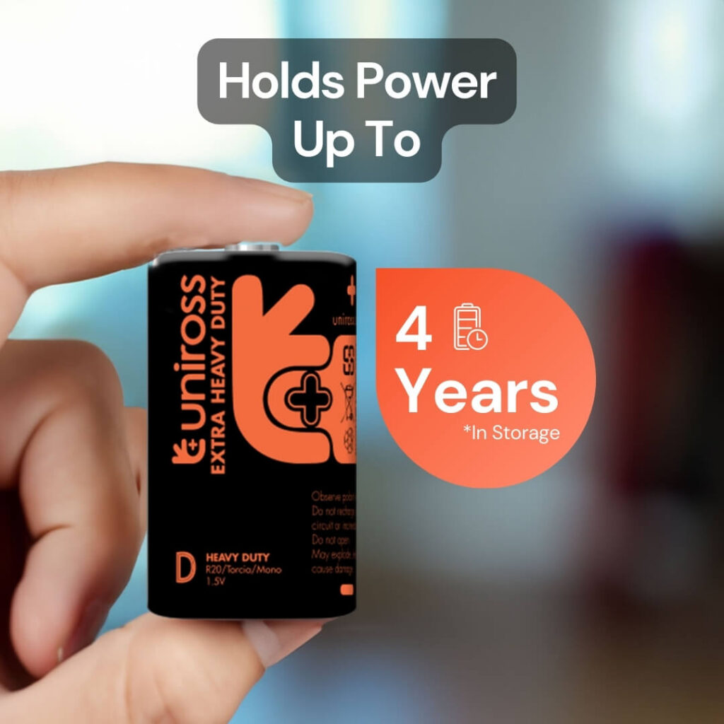 Uniross R20 D Heavy Duty Zinc Battery (Blister 2)