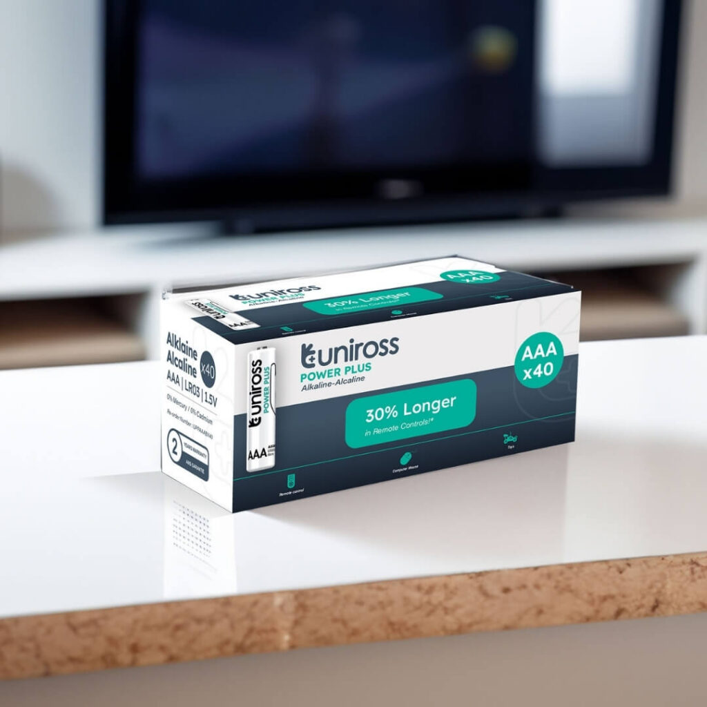 Uniross LR03 AAA Power Plus Alkaline AAA Battery (Box 40)