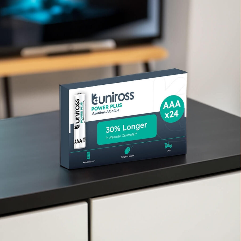 Uniross LR03 AAA Power Plus Alkaline Battery (Box 24)