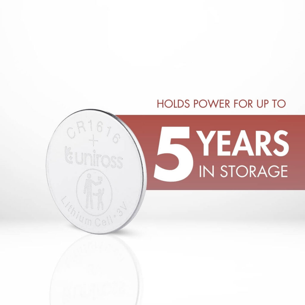 Uniross Lithium Coin Cells CR1616 (Blister of 5)