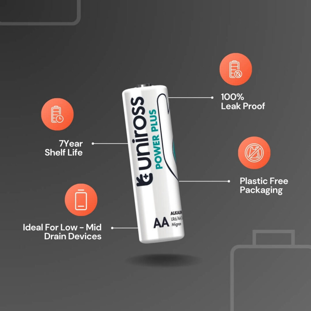 Uniross LR6 AA Power Plus Alkaline AA Battery (Box 40)