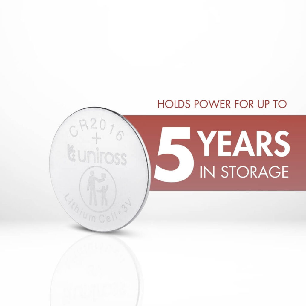 Uniross Lithium Coin Cells CR2016 (Blister of 5)