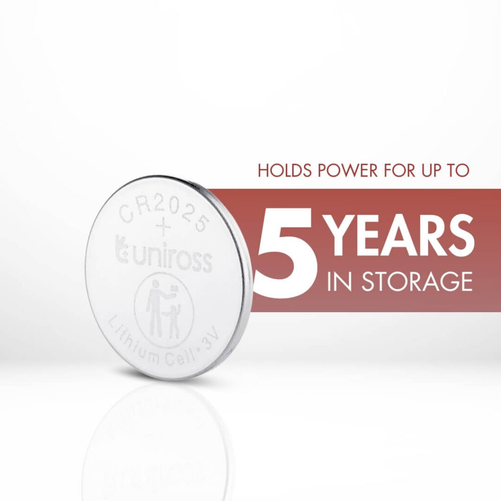 Uniross Lithium Coin Cells CR2025 (Blister of 5)
