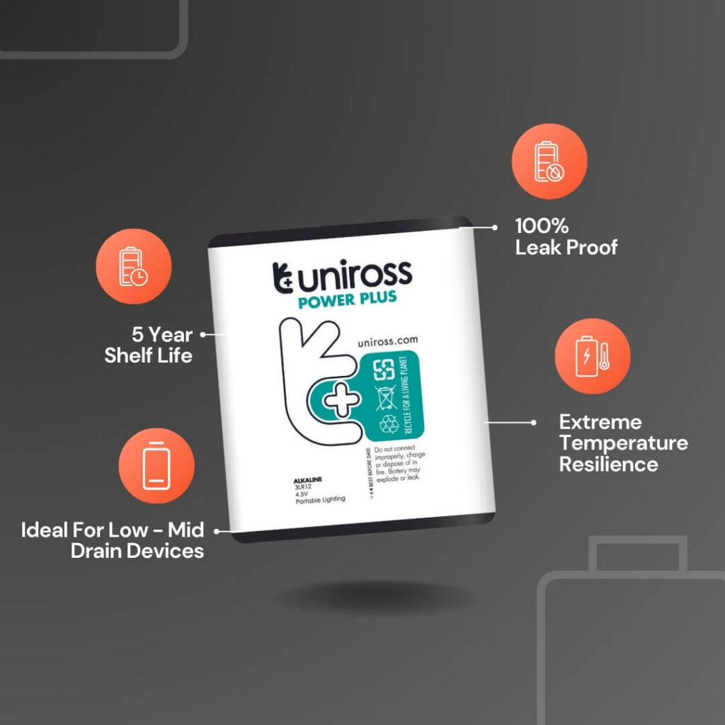 Uniross 3LR12 4.5V Power Plus Alkaline Battery (Pack 1)
