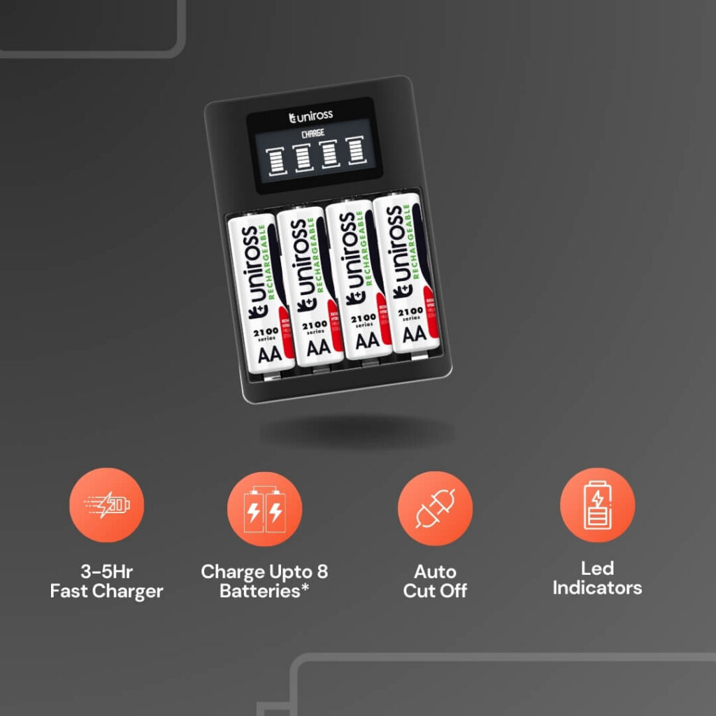 Uniross Quick Charge Battery Charger for AA & AAA Batteries - Efficient & Reliable