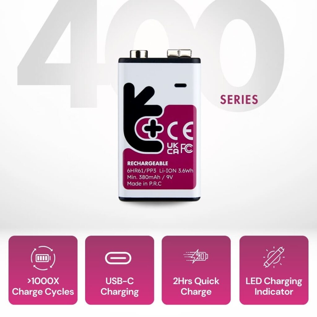 Uniross USB-C E-Block 9V Rechargeable Battery (Pack 1)