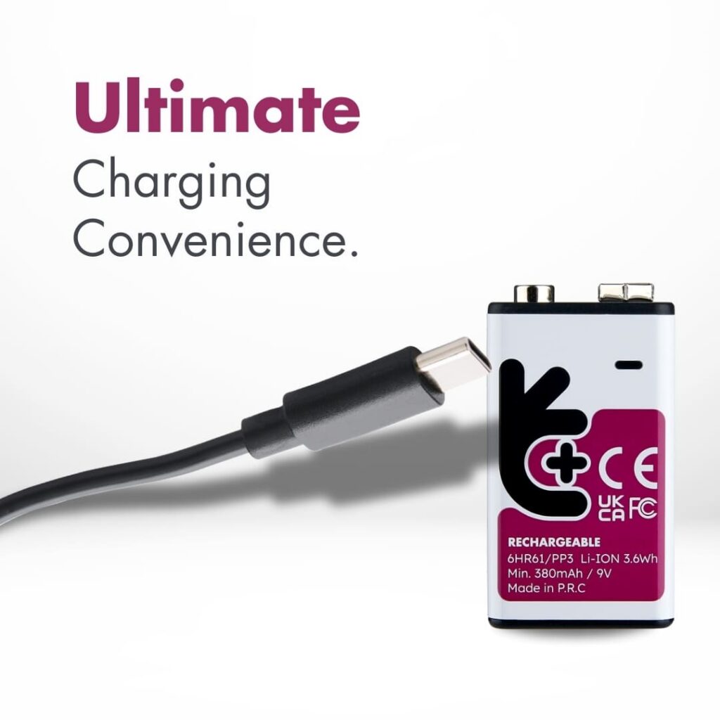 Uniross USB-C E-Block 9V Rechargeable Battery (Pack 1)