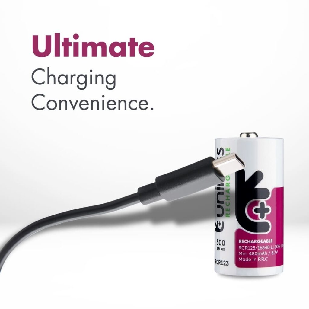 Uniross USB-C RCR123 3.7V Rechargeable Battery (Pack of 1)