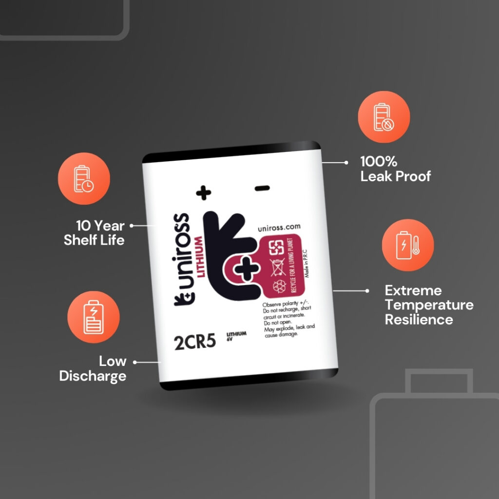 Uniross Cylindrical Lithium Battery 2CR5 (Blister of 1)