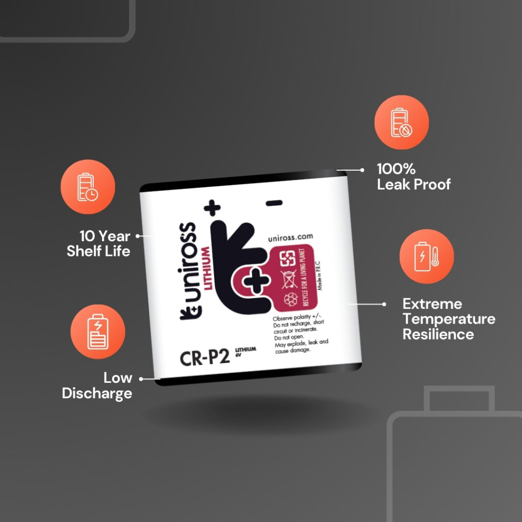 Uniross Cylindrical Lithium Battery CR-P2 (Blister of 1)