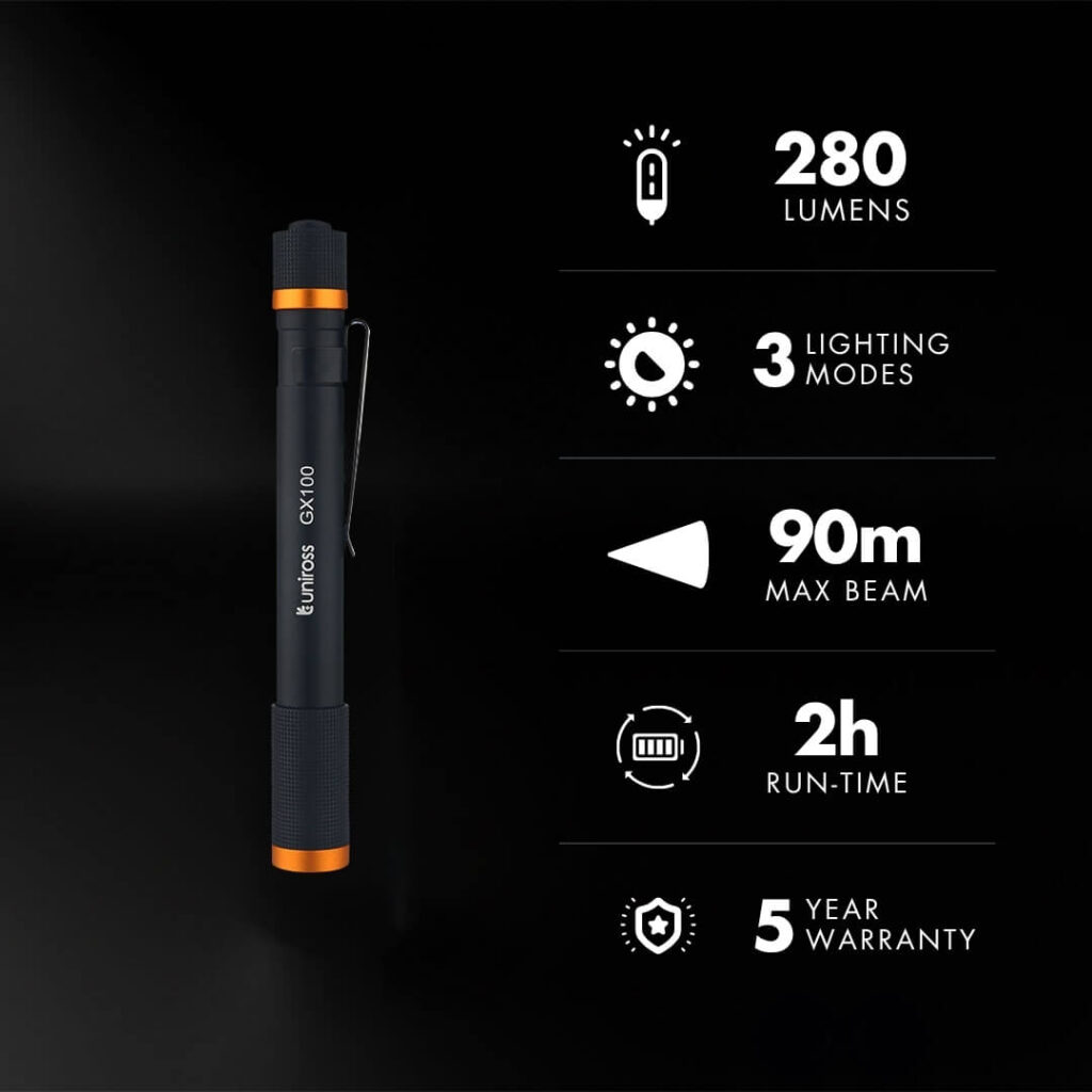 Uniross GX100 Torch Penlight - 280lm