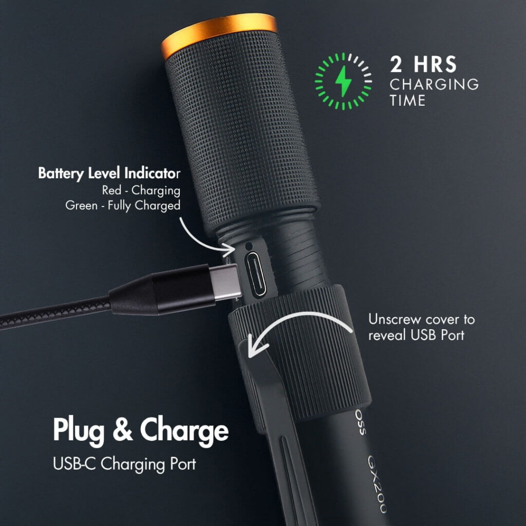 Uniross GX200 Rechargeable Torch 300lm