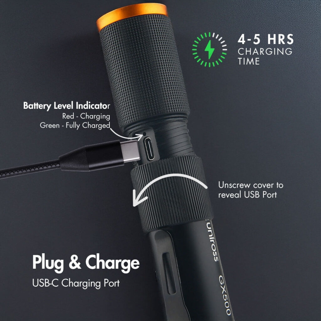Uniross GX500 Rechargeable Torch - 1000lm